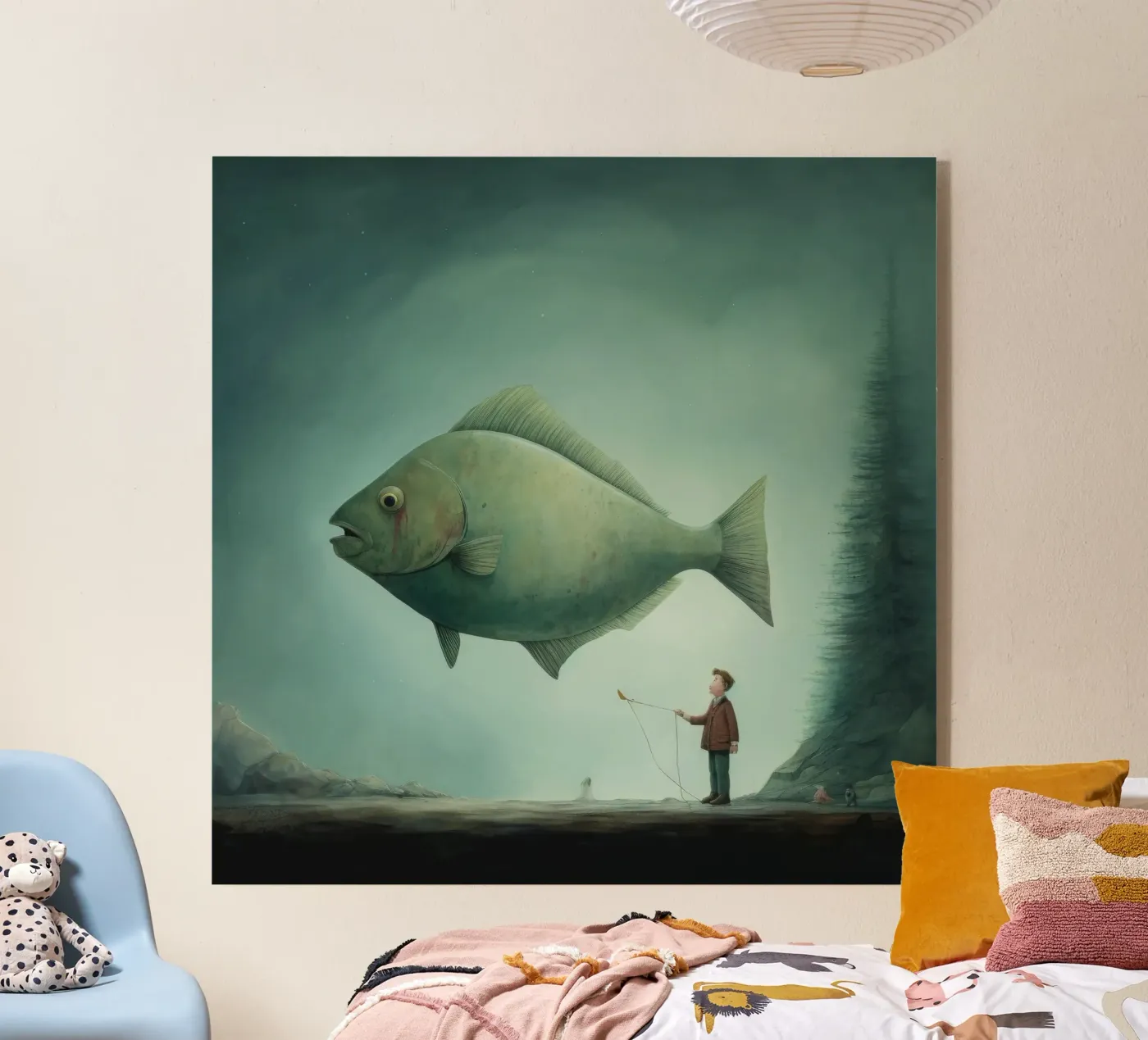 Minimum Halibut acryl van Minimal Animal Art