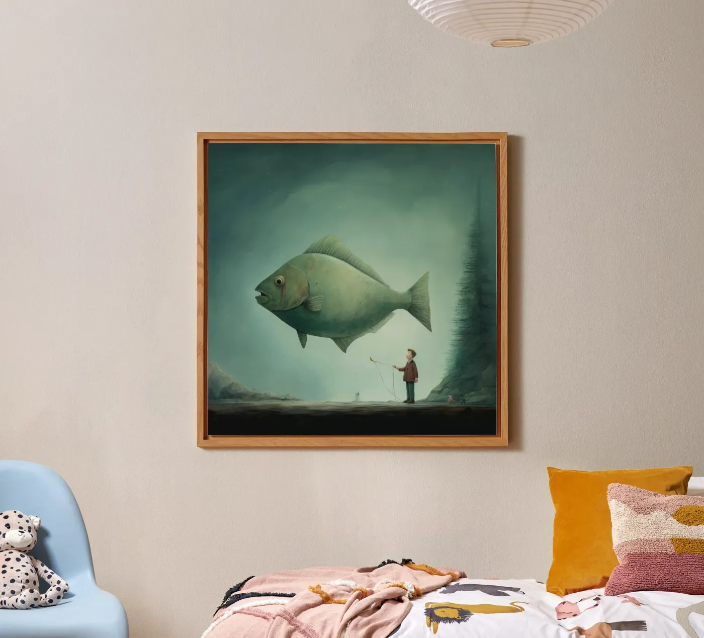 Halibut minimo alluminio dibond da Minimal Animal Art