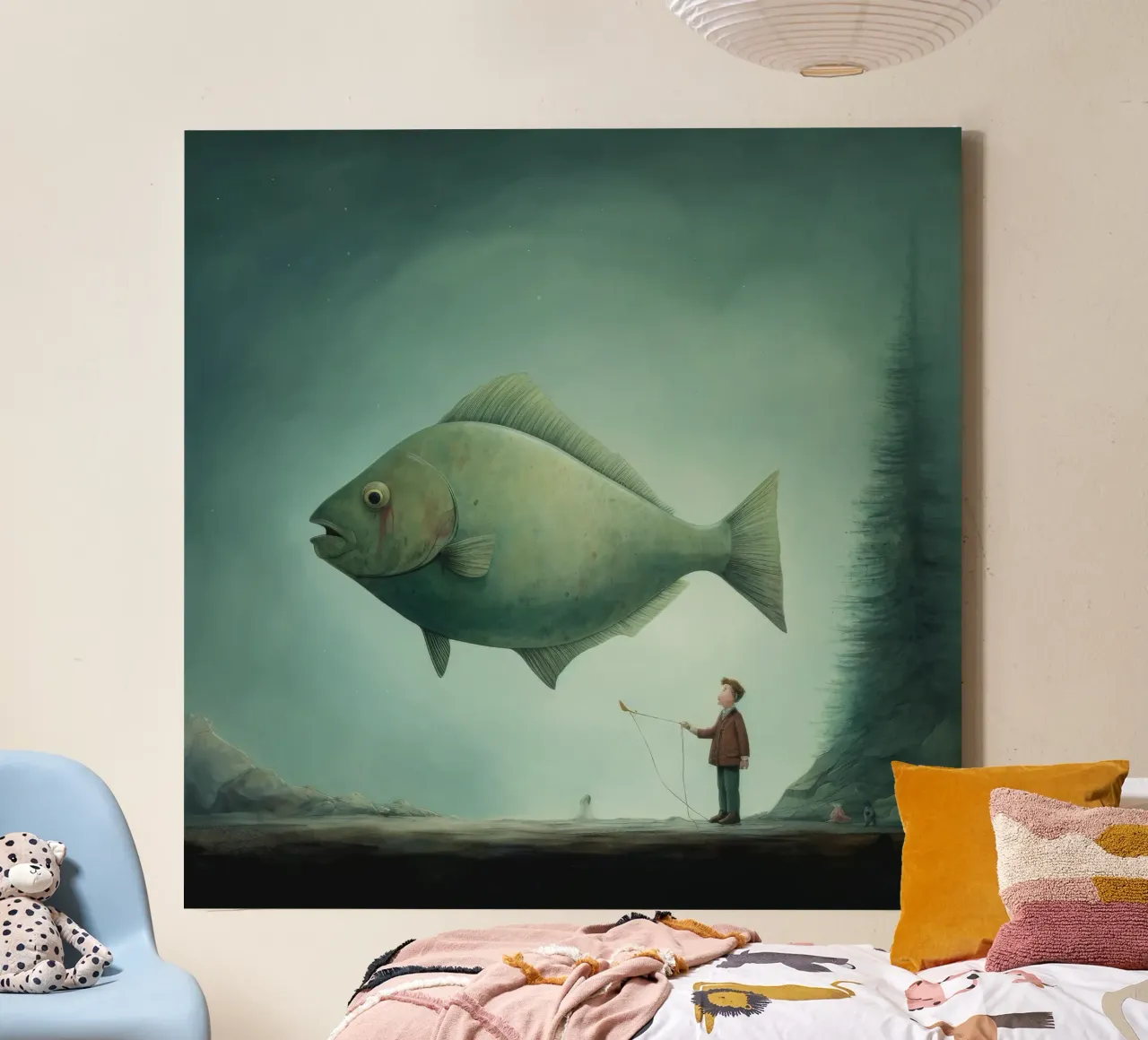 Minimum Halibut tela da Minimal Animal Art