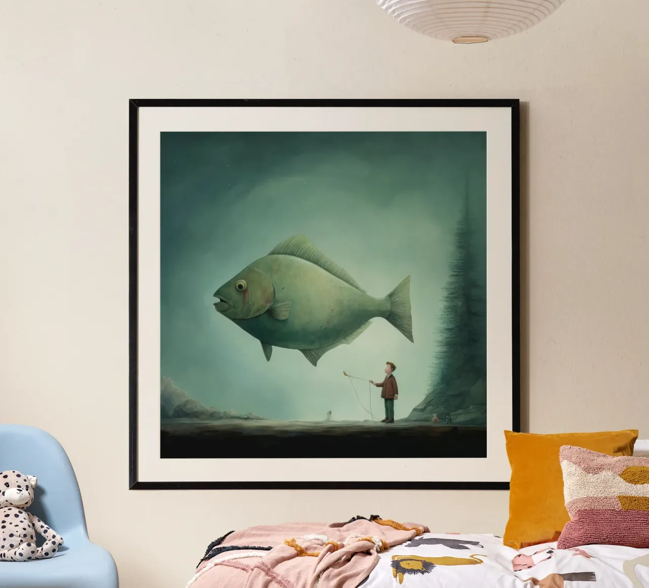 Halibut minimo 3 carta hahnemühle da Minimal Animal Art