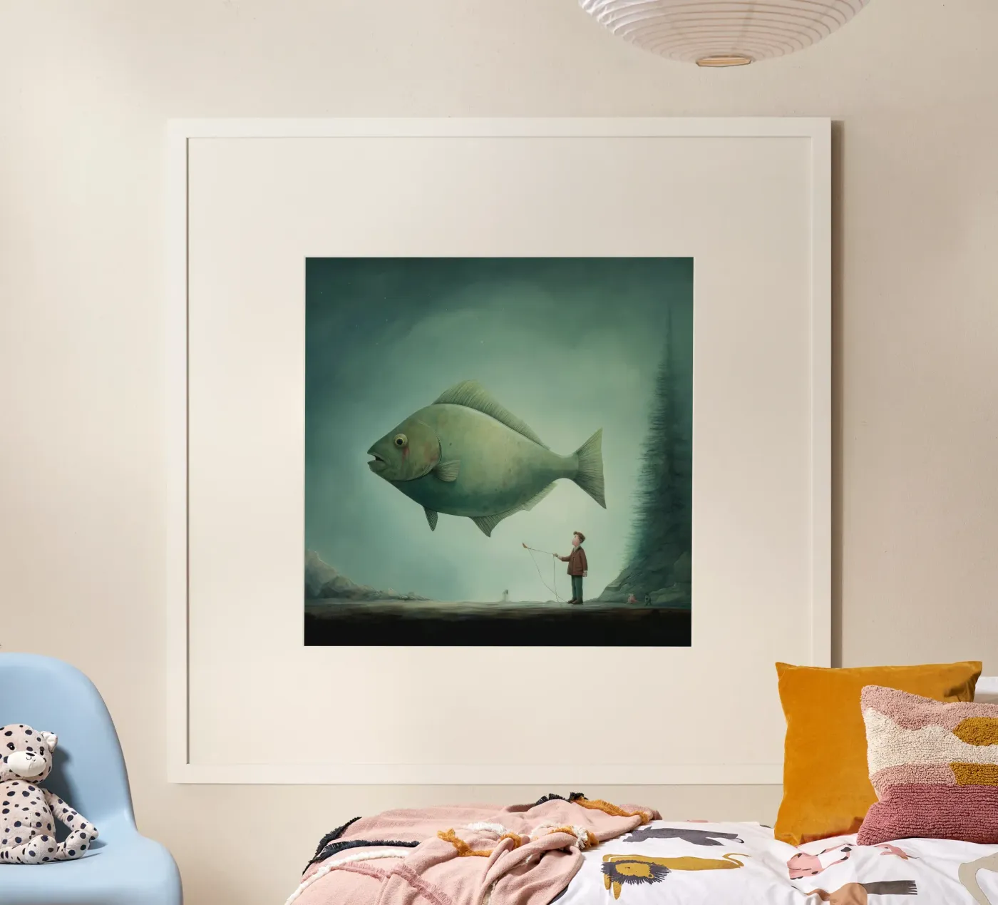 Minimum Halibut poster de Minimal Animal Art