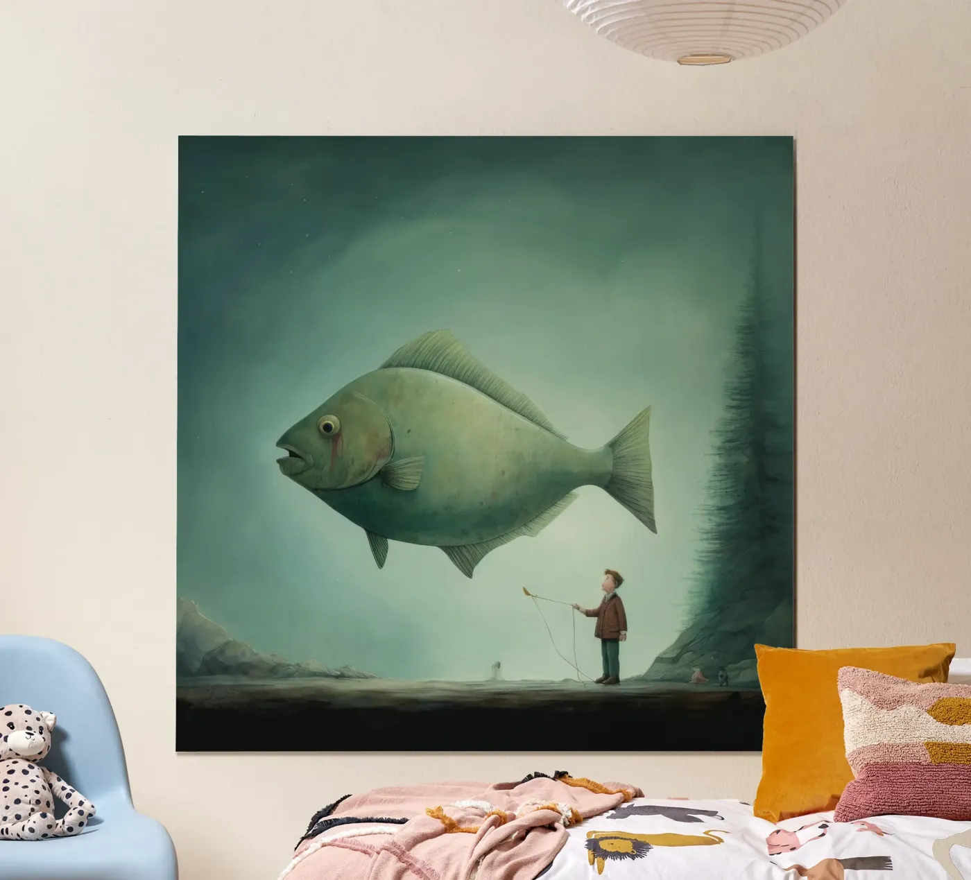 Minimum Halibut poster de Minimal Animal Art