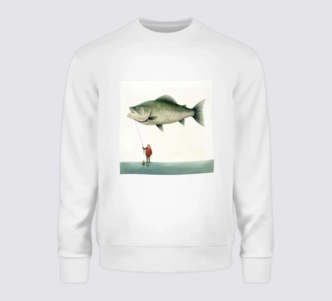 Minimale heilbot 4 sweatshirt van Minimal Animal Art