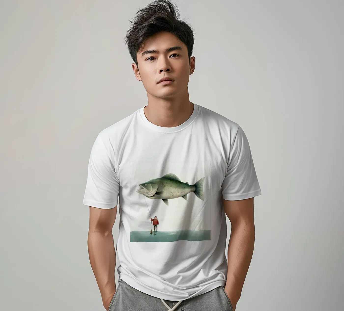 Halibut minimo t-shirt da Minimal Animal Art