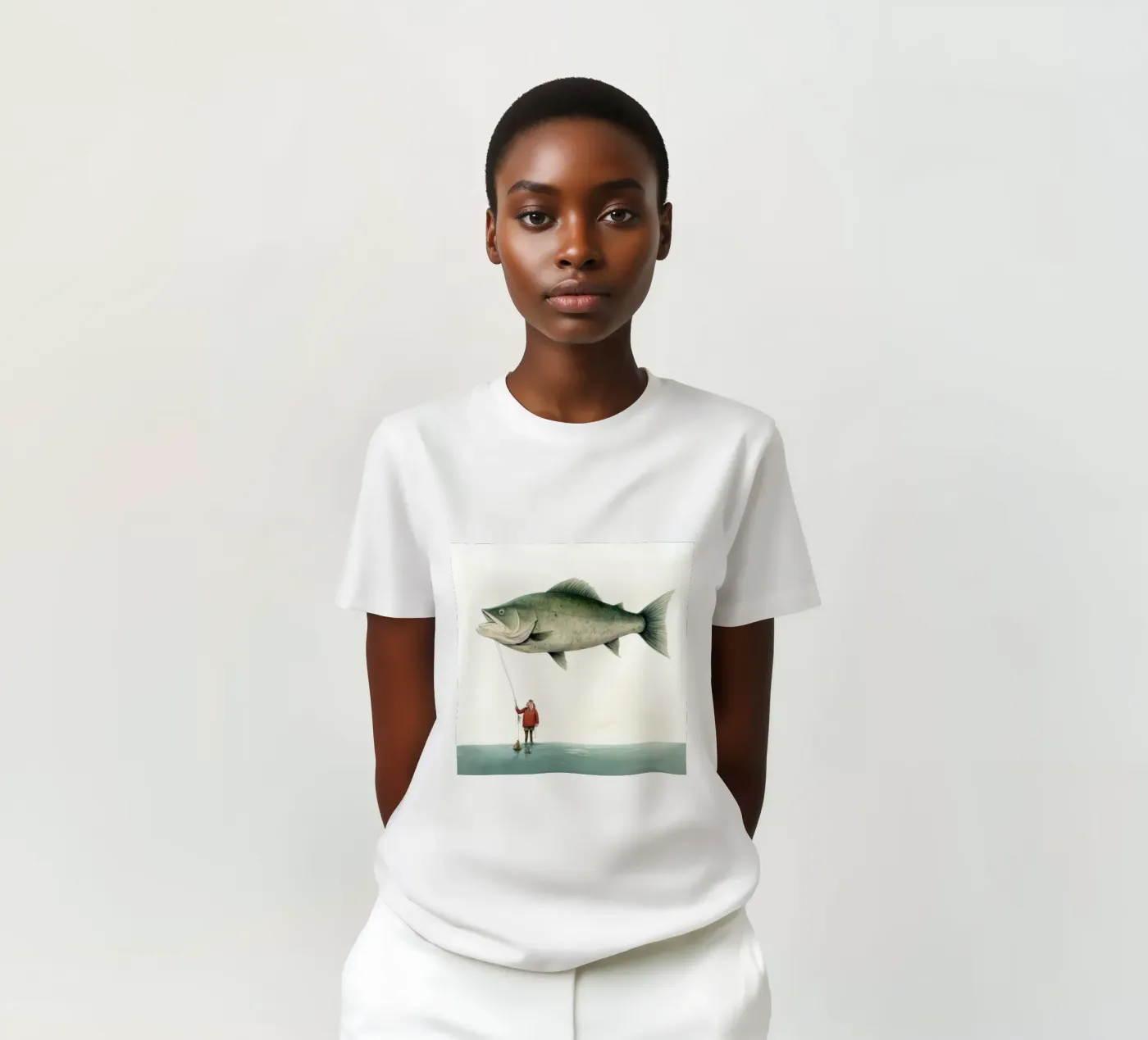 Halibut minimo t-shirt da Minimal Animal Art
