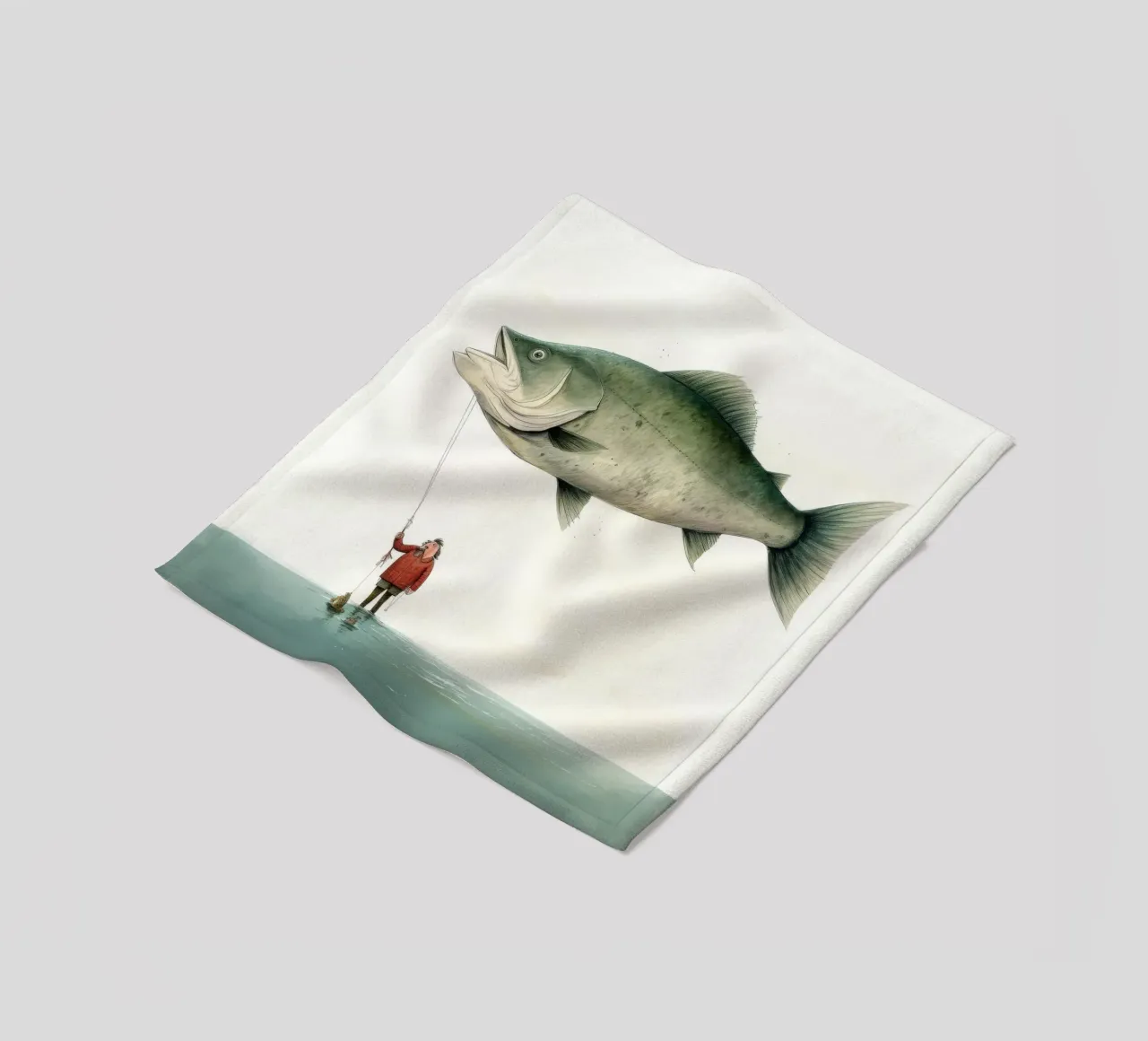 Minimum Halibut Fleecedecke von Minimal Animal Art