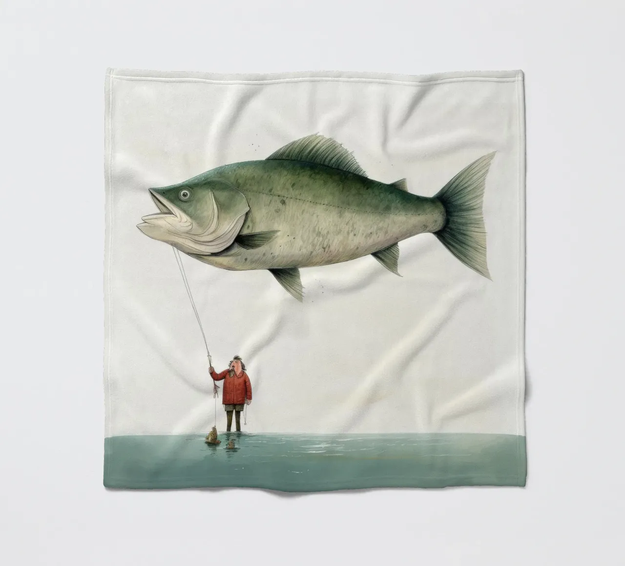 Halibut minimo 4 coperta in pile da Minimal Animal Art