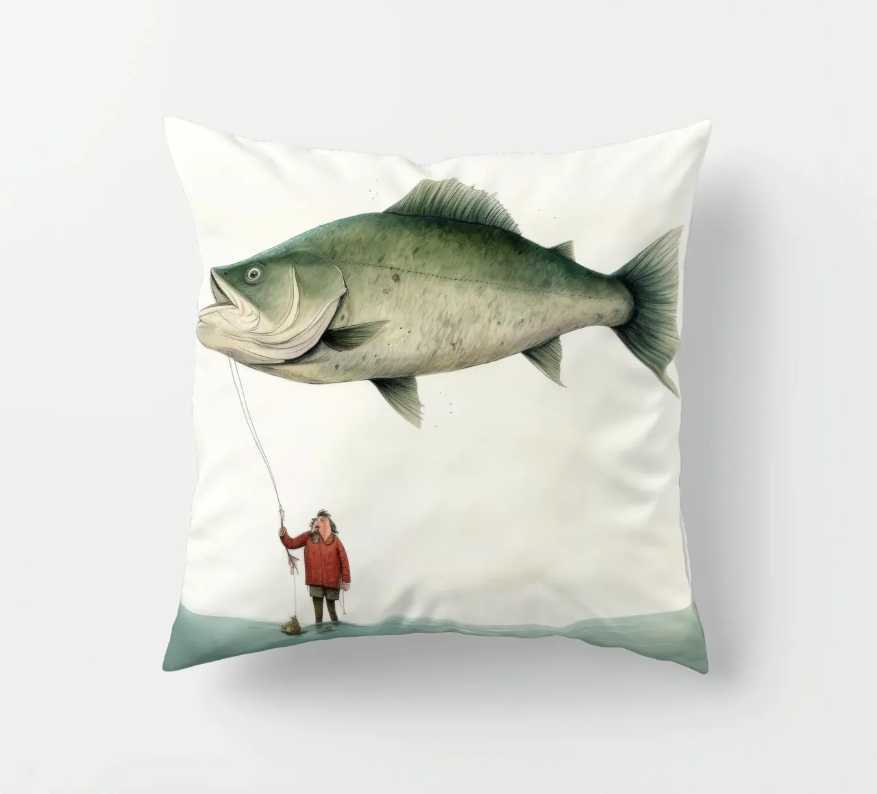 Halibut minimo 4 cuscino da Minimal Animal Art