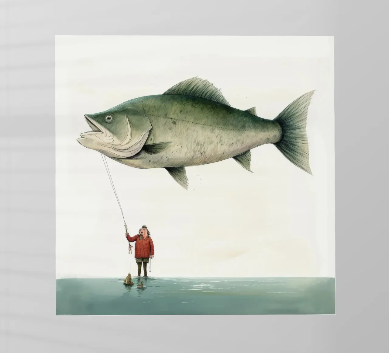 Halibut minimo pellicola backlit da Minimal Animal Art