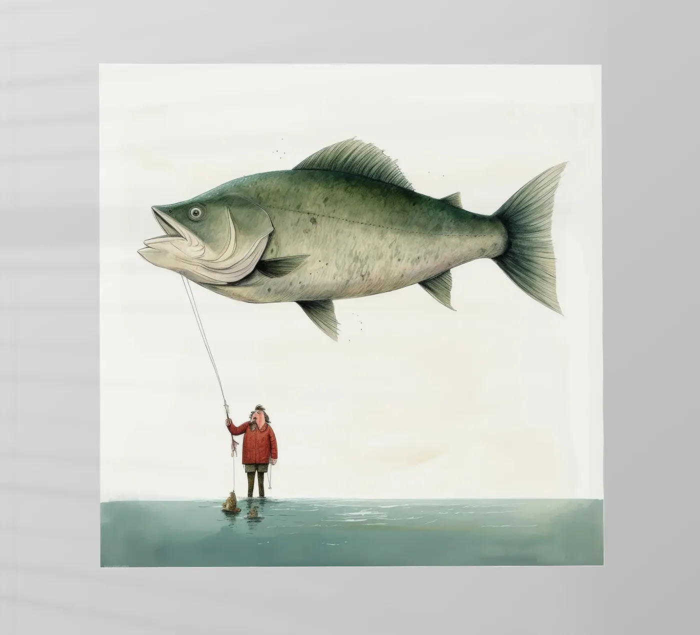 Halibut minimo pellicola backlit da Minimal Animal Art