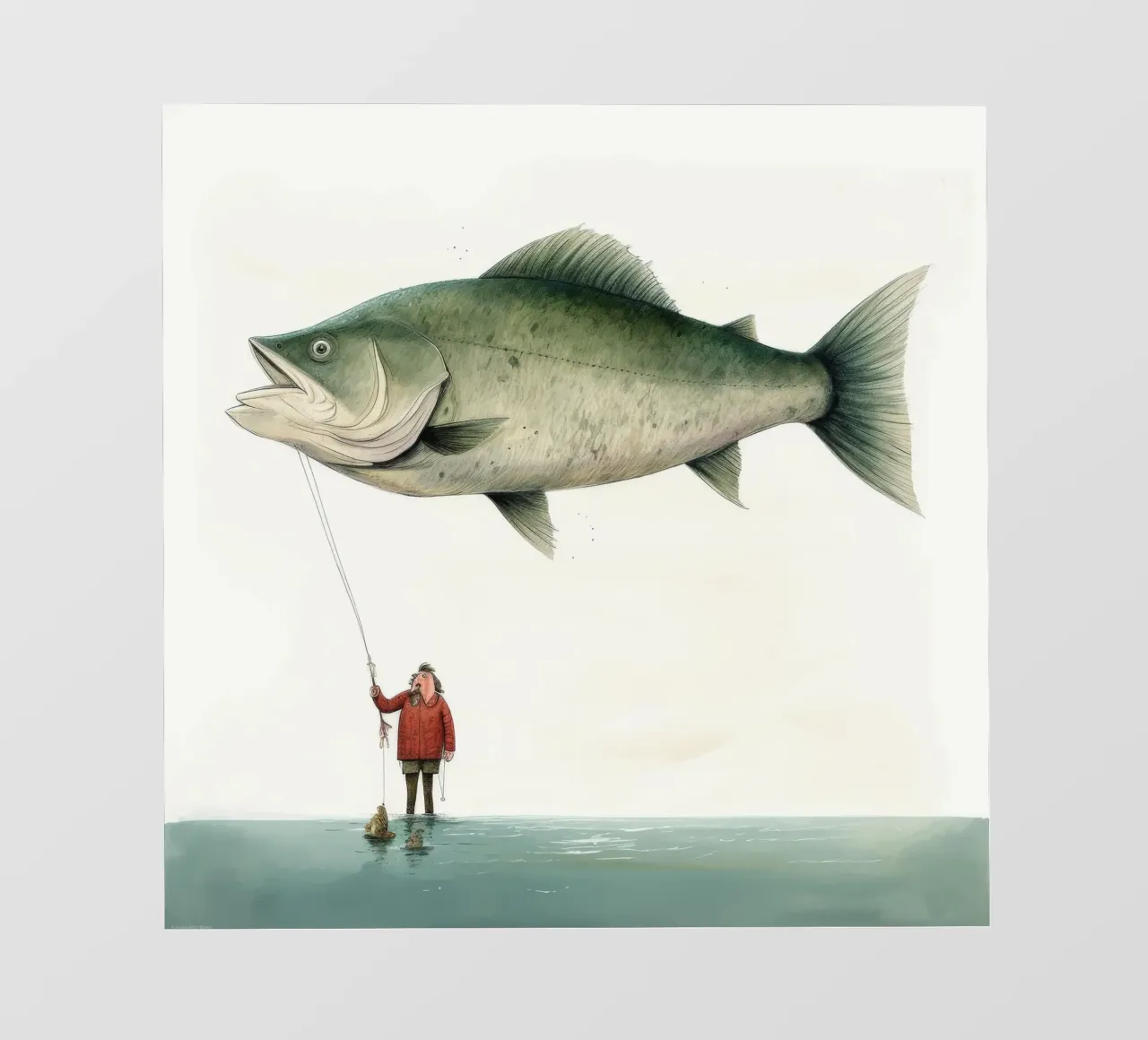 Halibut minimo 4 pellicola backlit da Minimal Animal Art