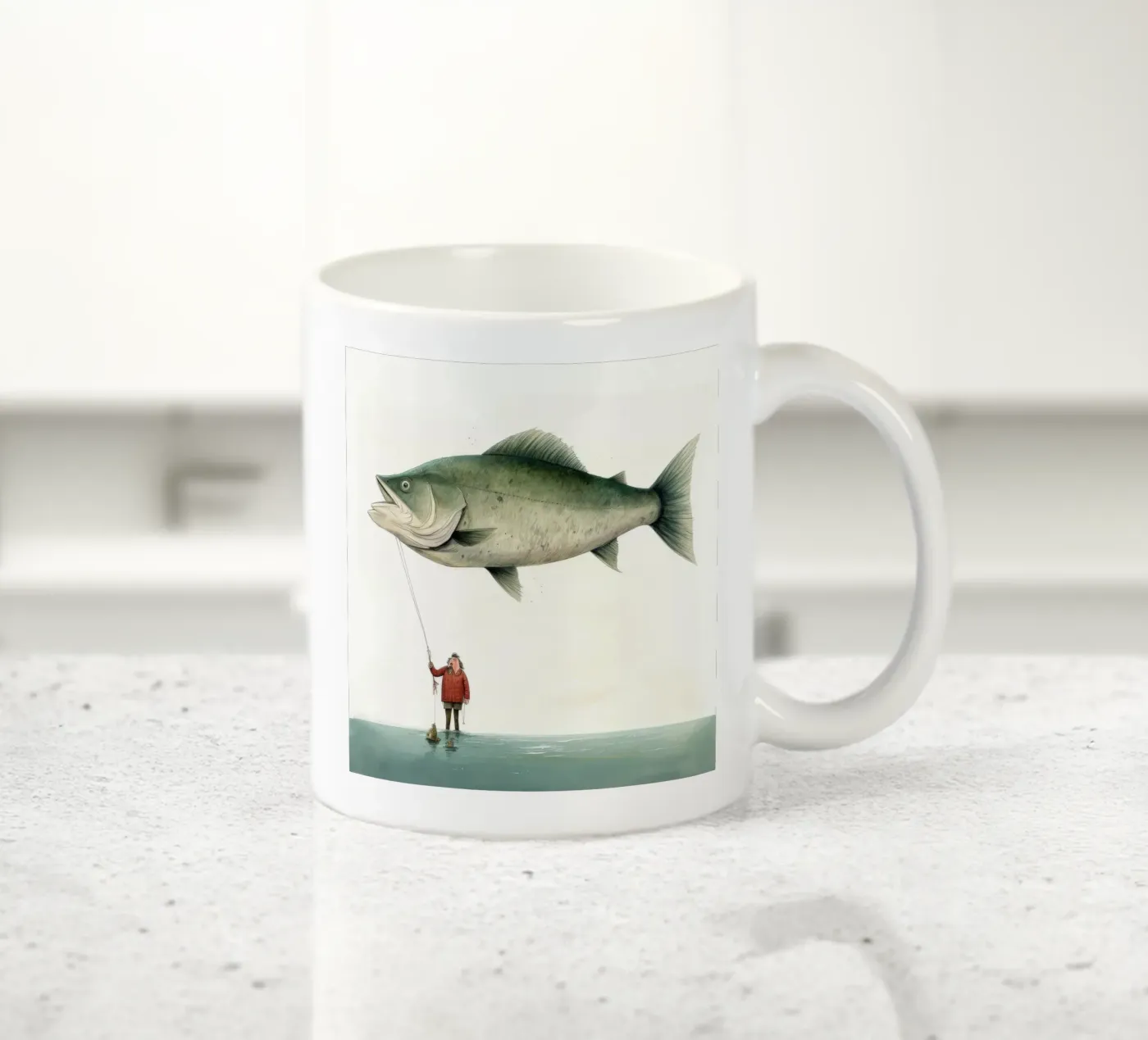 Minimum Halibut ceramic mug by Minimal Animal Art