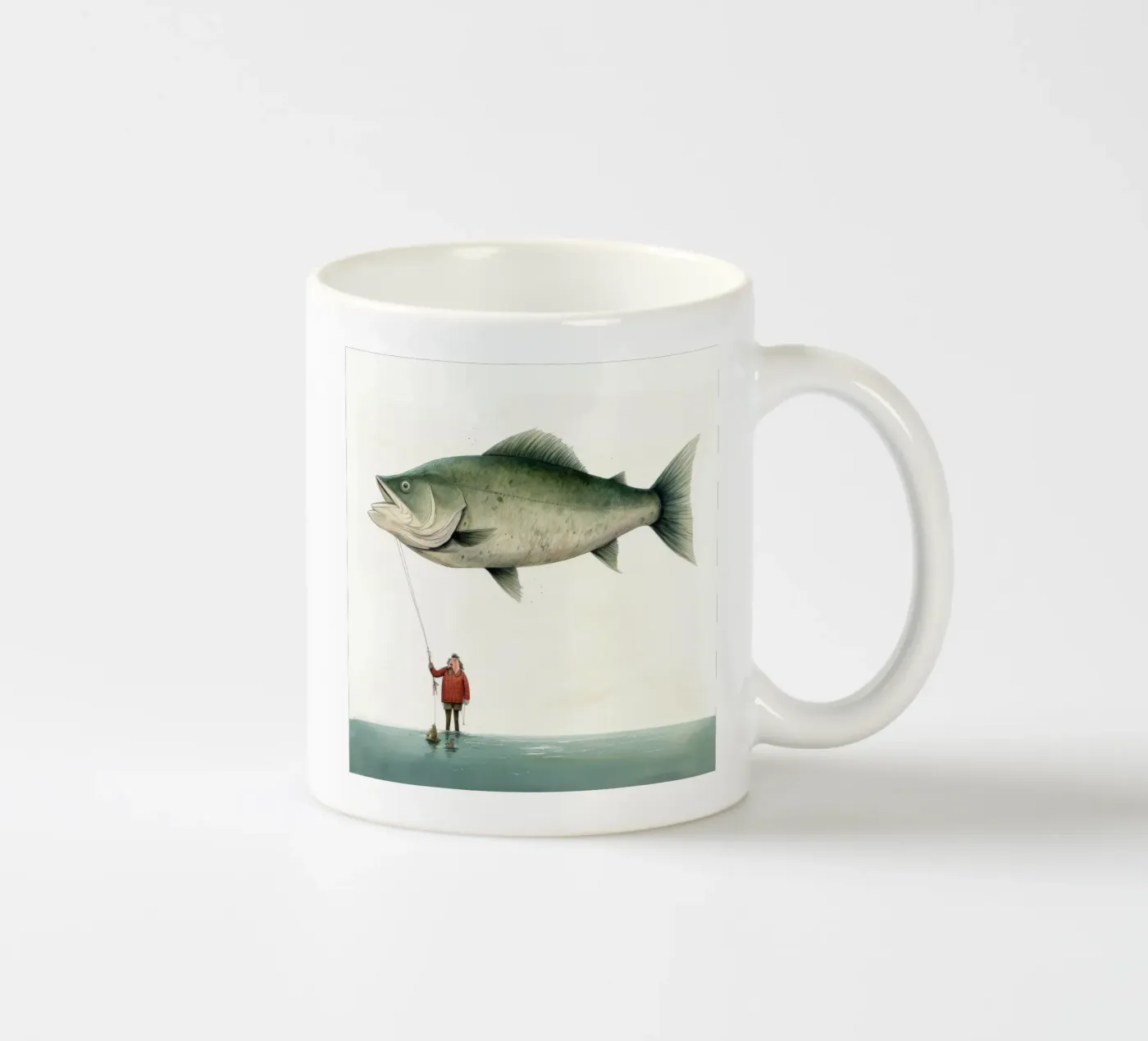 Minimum Halibut ceramic mug by Minimal Animal Art