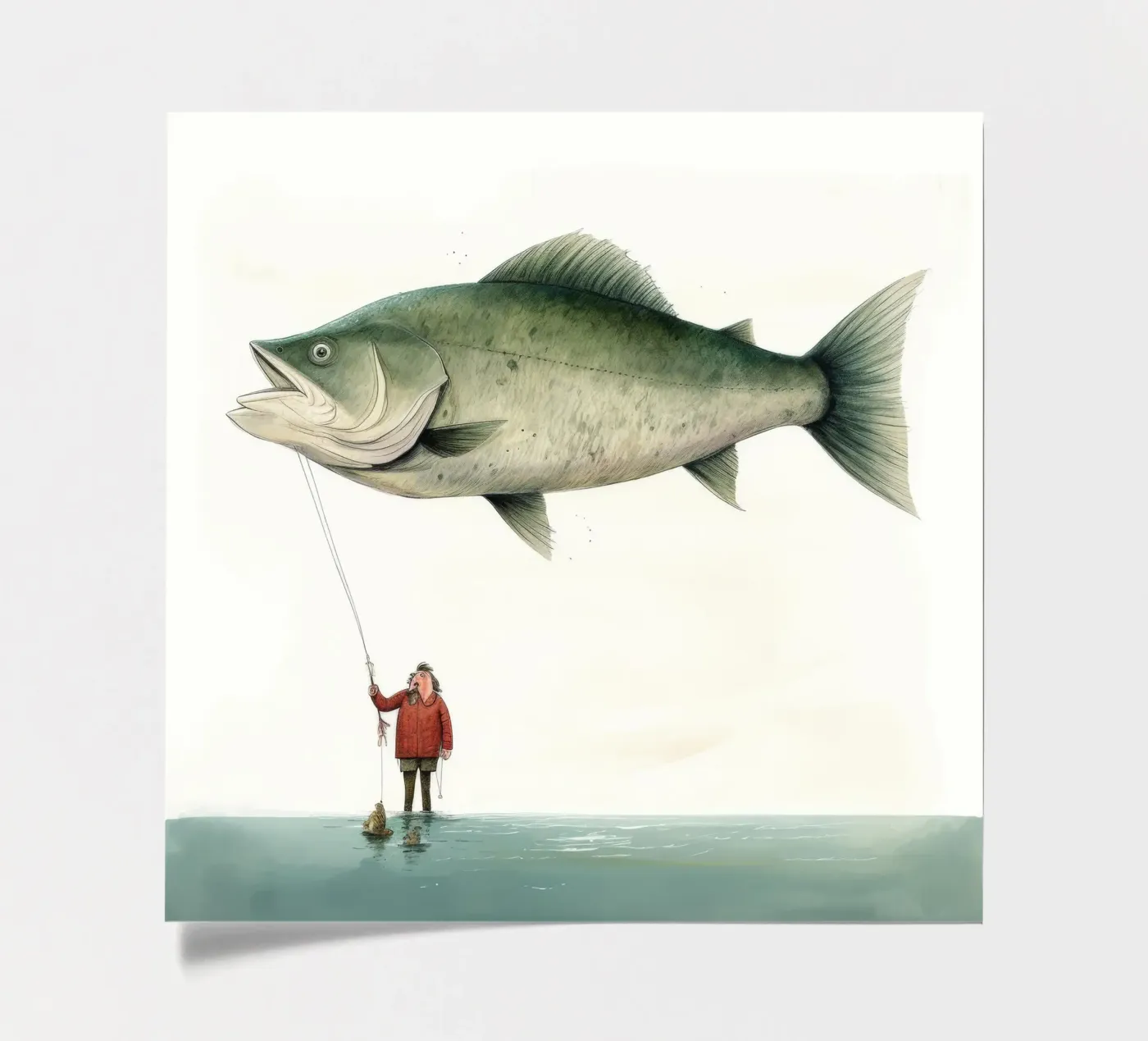 Minimum Halibut stickervel van Minimal Animal Art