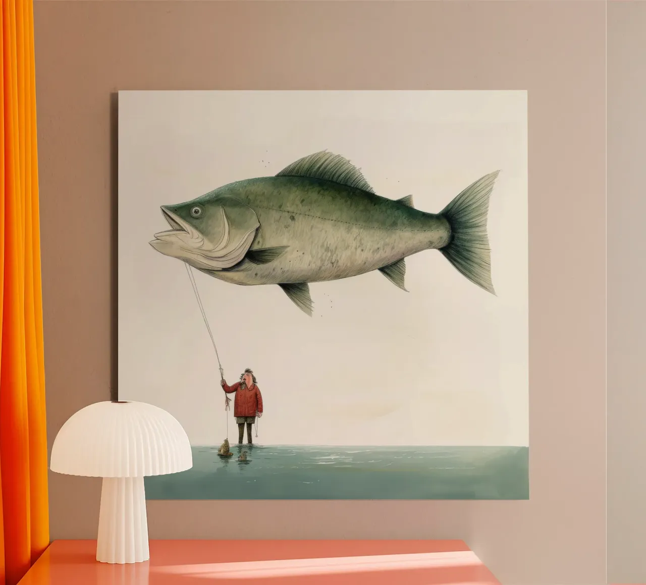 Halibut minimo pannello forex da Minimal Animal Art