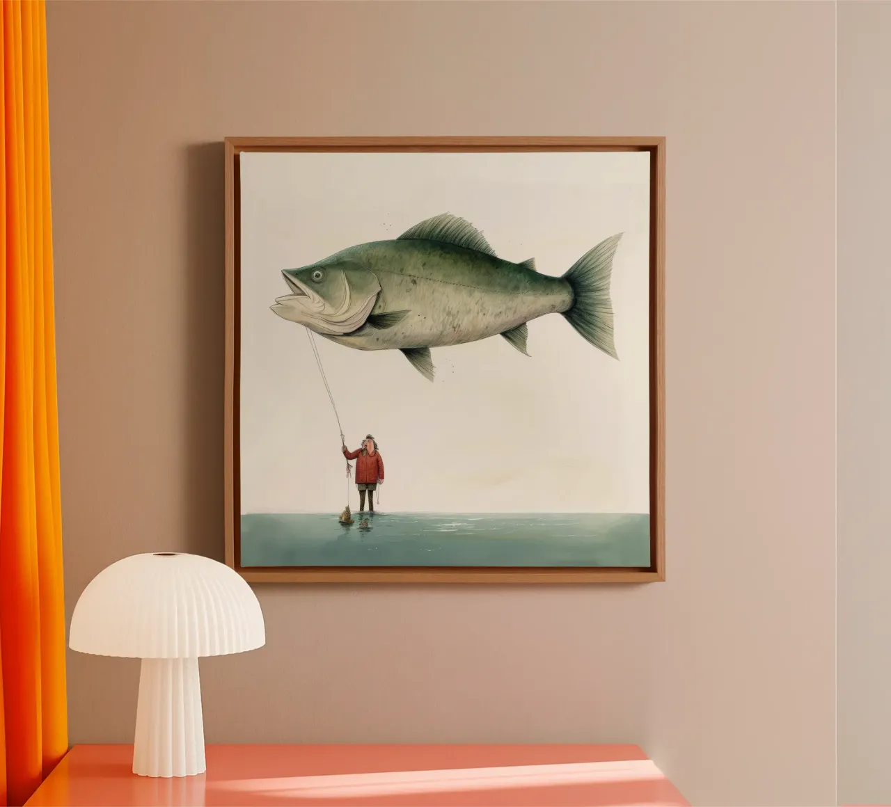 Halibut minimo tela da Minimal Animal Art