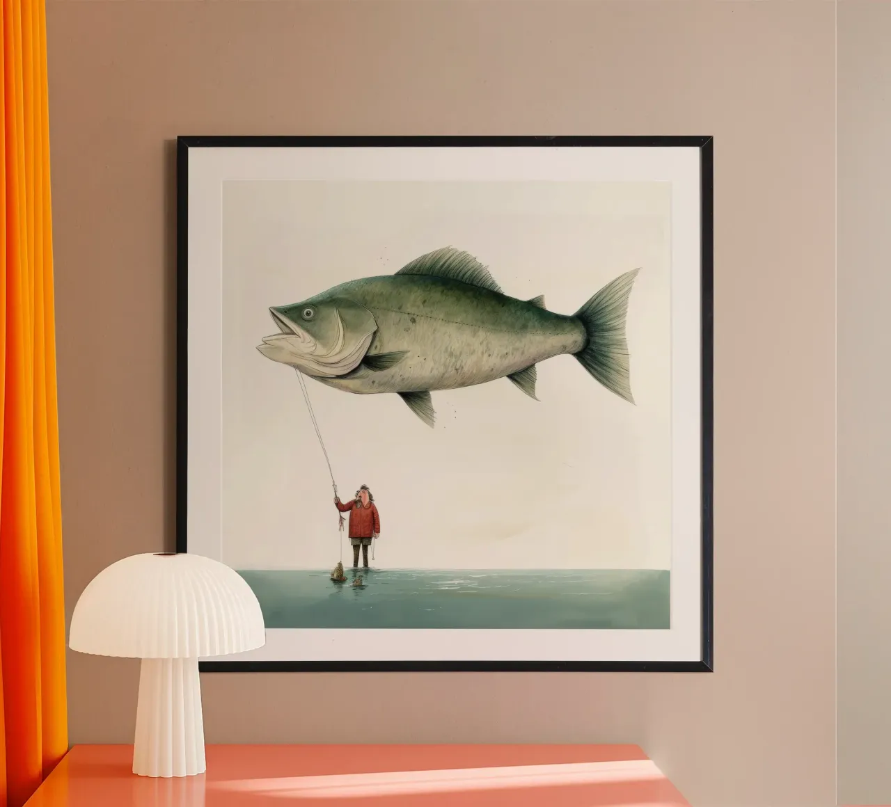 Minimum Halibut poster da Minimal Animal Art
