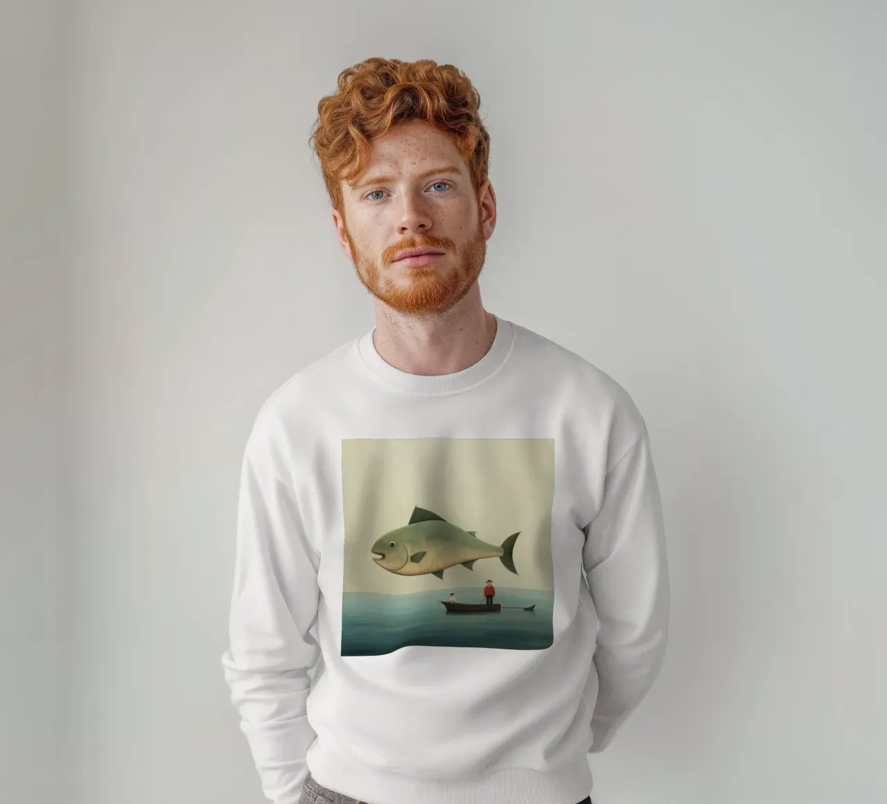 Halibut minimo 1 felpa da Minimal Animal Art