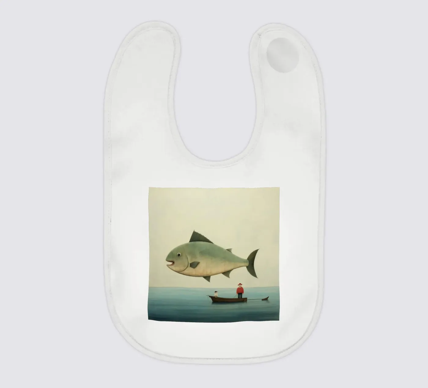 Minimum Halibut baby bib by Minimal Animal Art