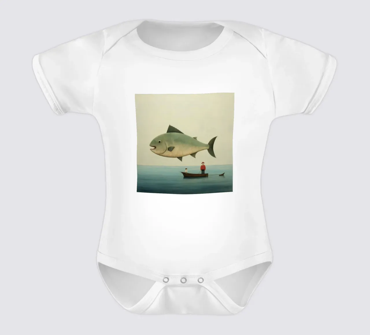 Halibut minimo 1 body neonato maniche corte da Minimal Animal Art