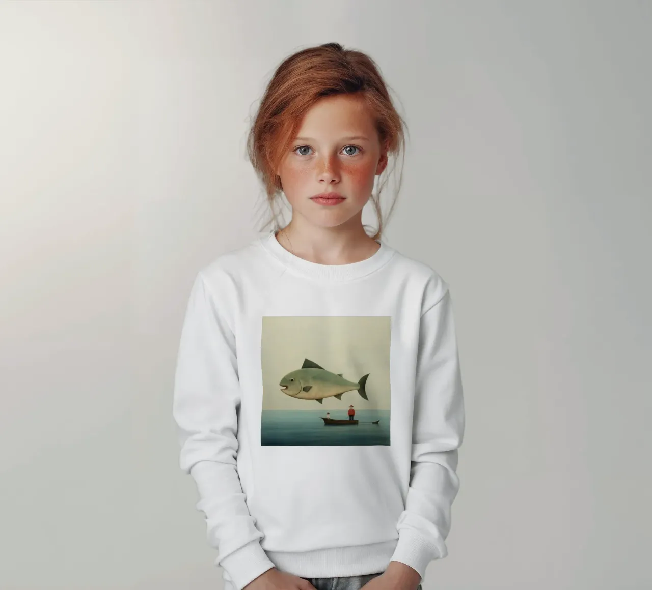 Halibut minimo 1 felpa bambino da Minimal Animal Art