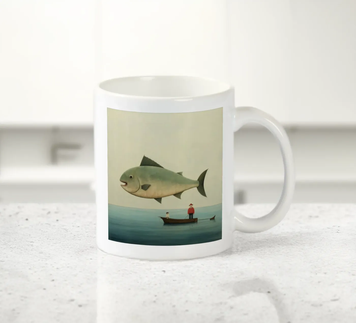 Minimum Halibut ceramic mug by Minimal Animal Art