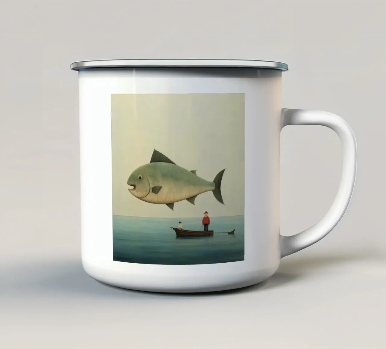 Halibut minimo 1 tazza in smalto da Minimal Animal Art
