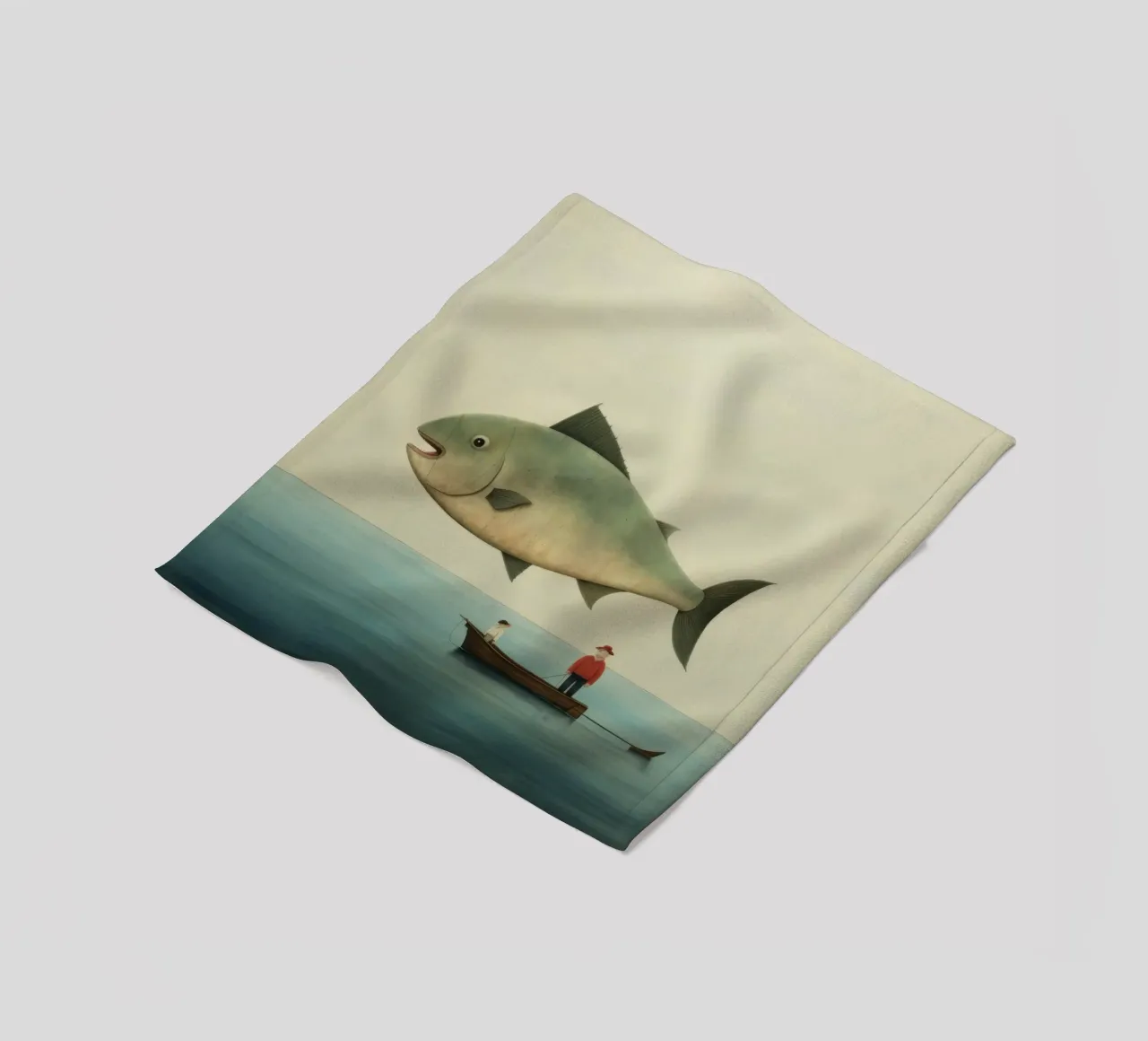 Minimum Halibut Fleecedecke von Minimal Animal Art