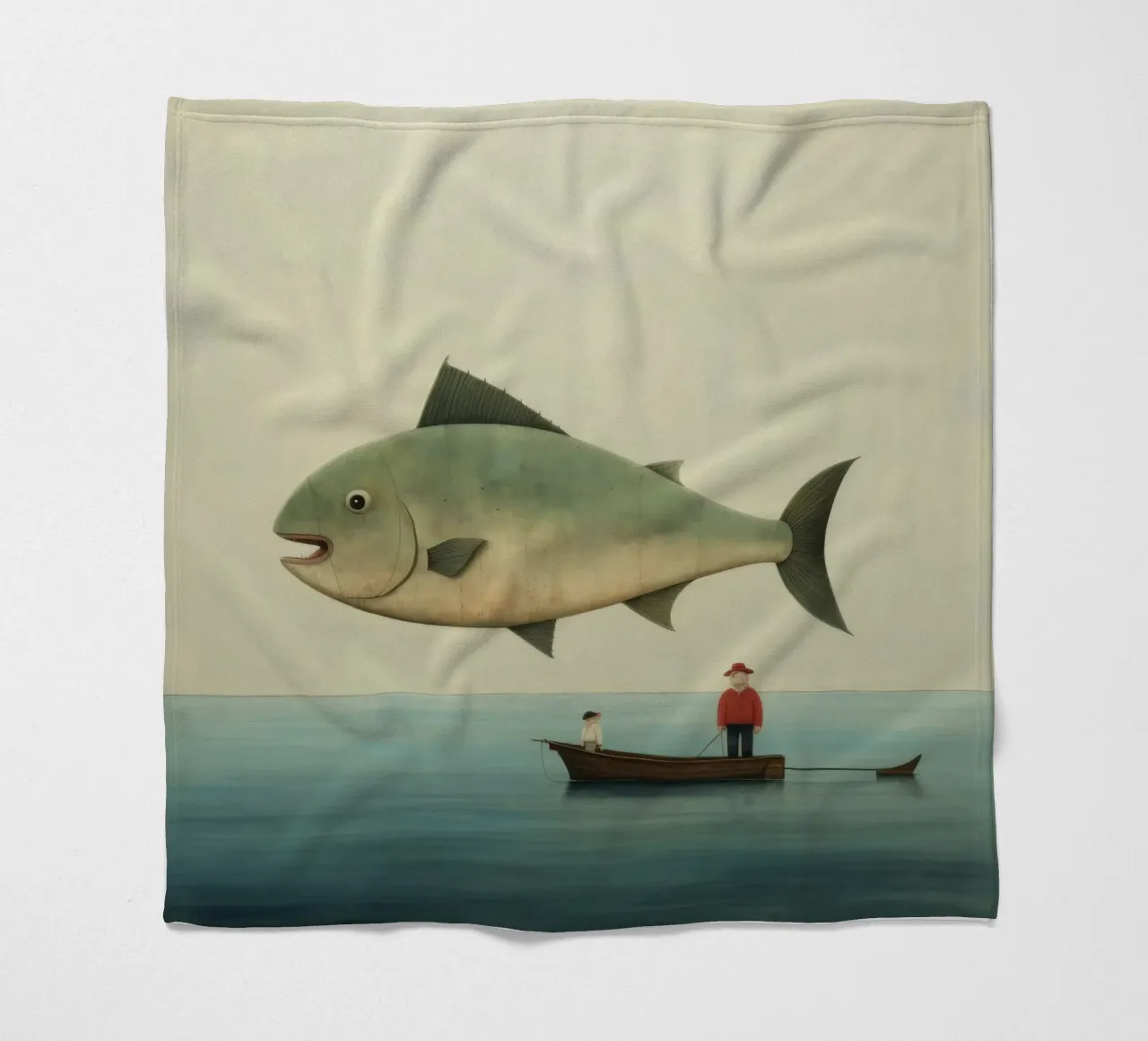 Minimum Halibut Fleecedecke von Minimal Animal Art