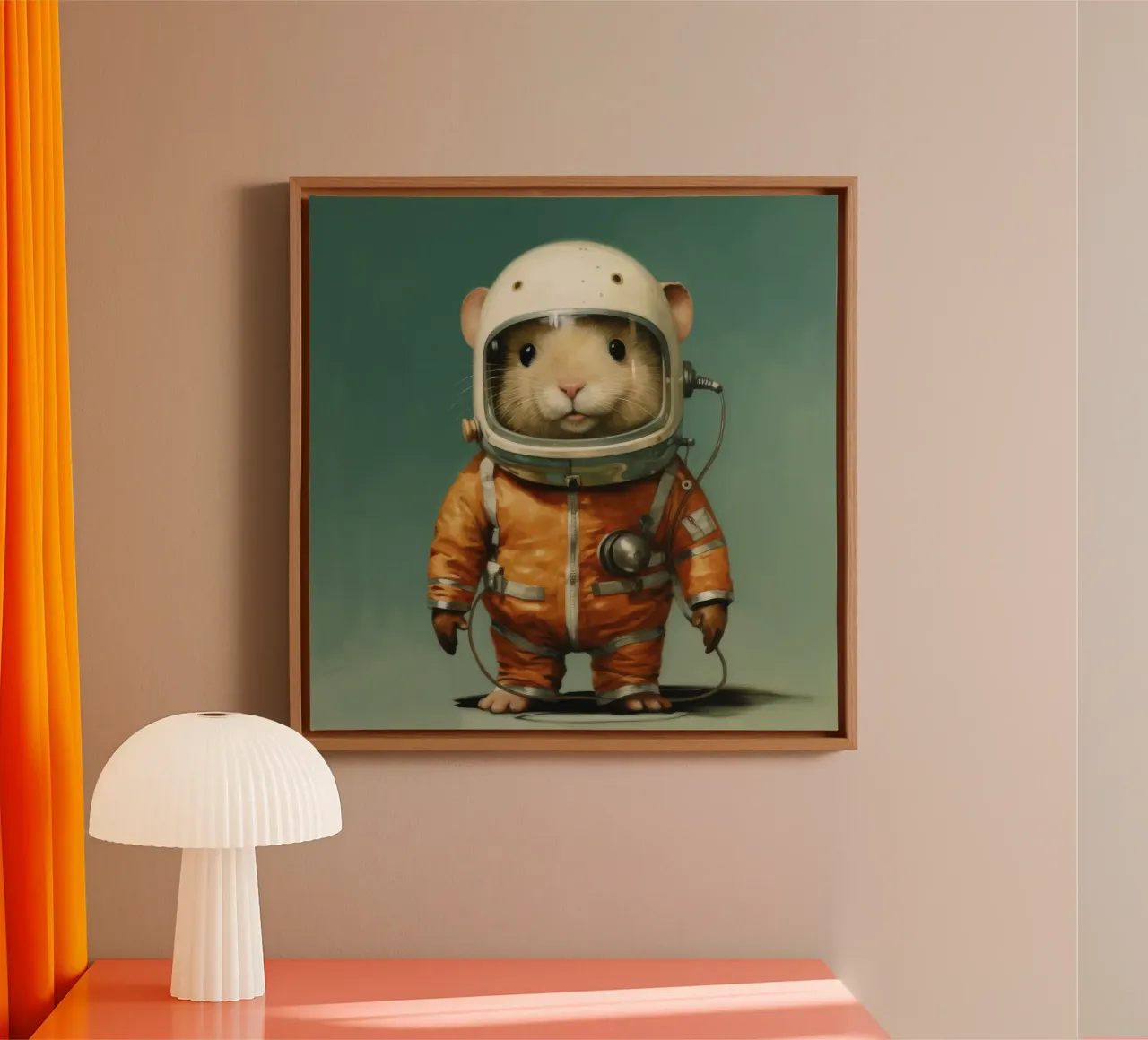 Minimal Hamster 2 canvas by Minimal Animal Art