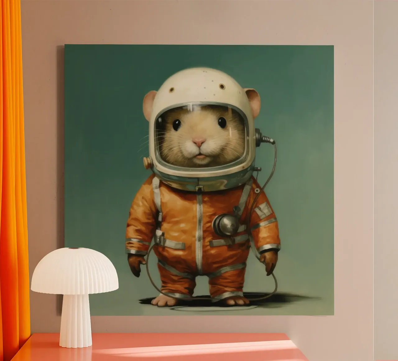 Minimal Hamster 2 canvas by Minimal Animal Art