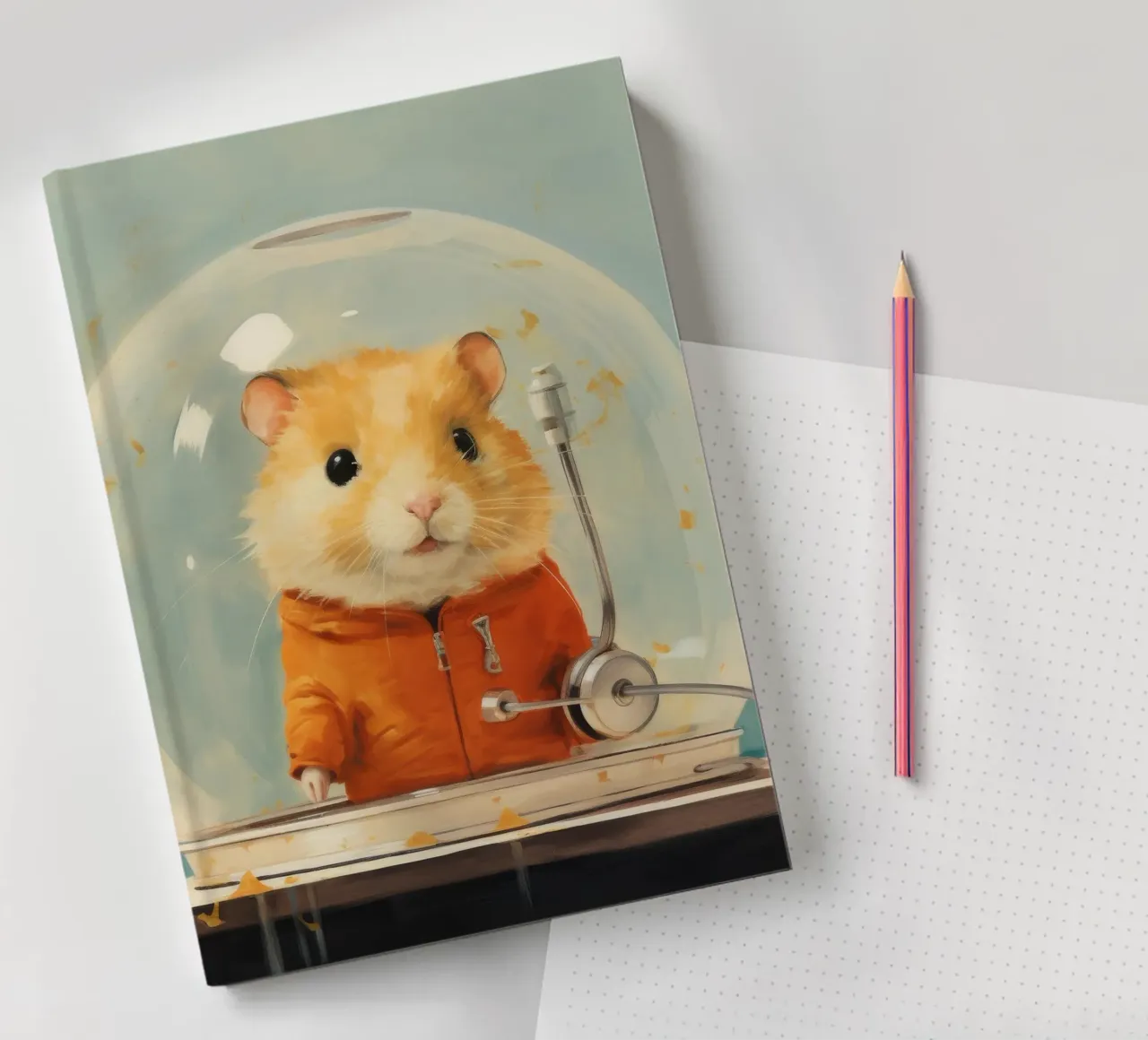 Minimal Hamster 3 notebook by Minimal Animal Art