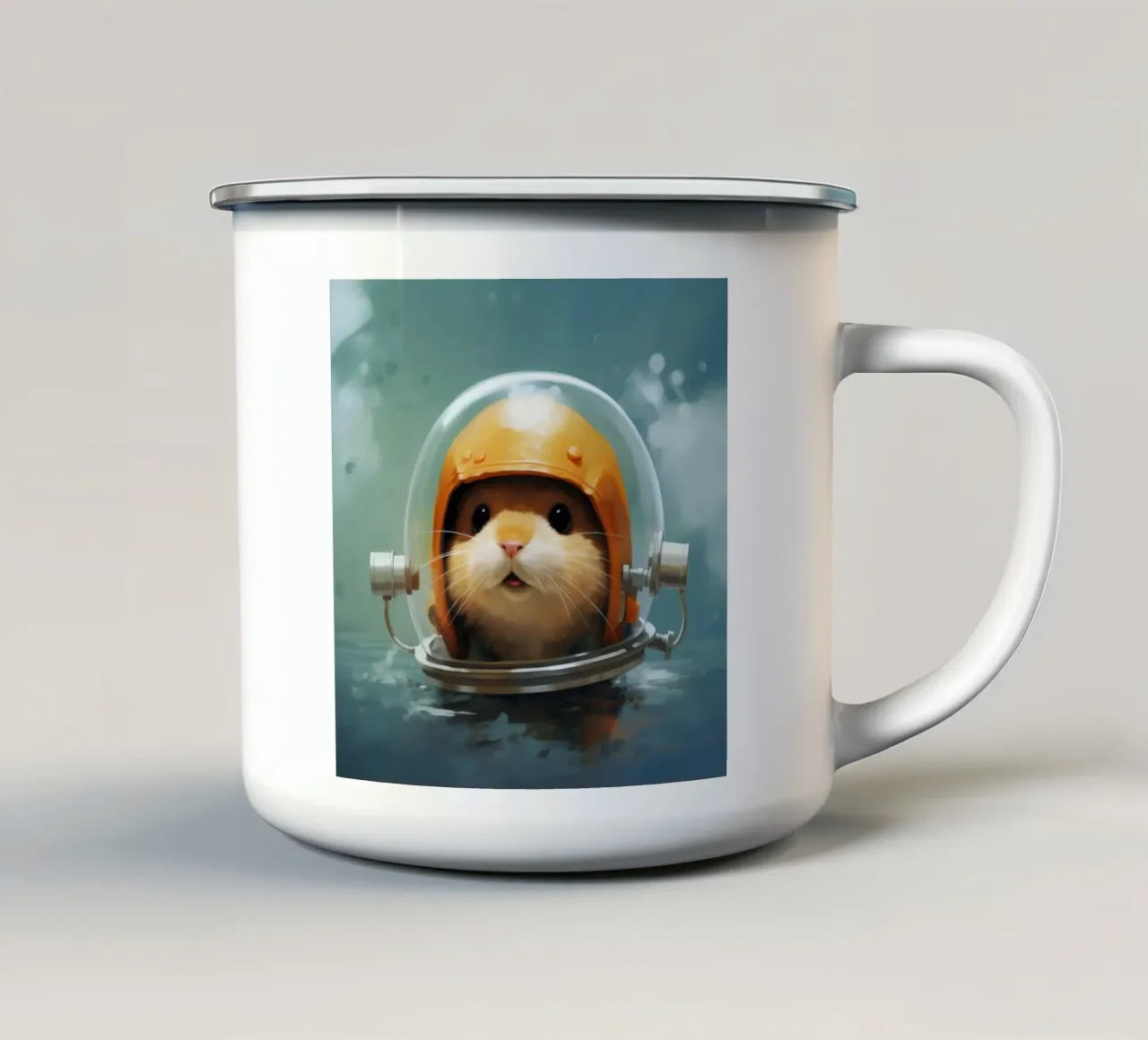 Criceto minimo 4 tazza in smalto da Minimal Animal Art