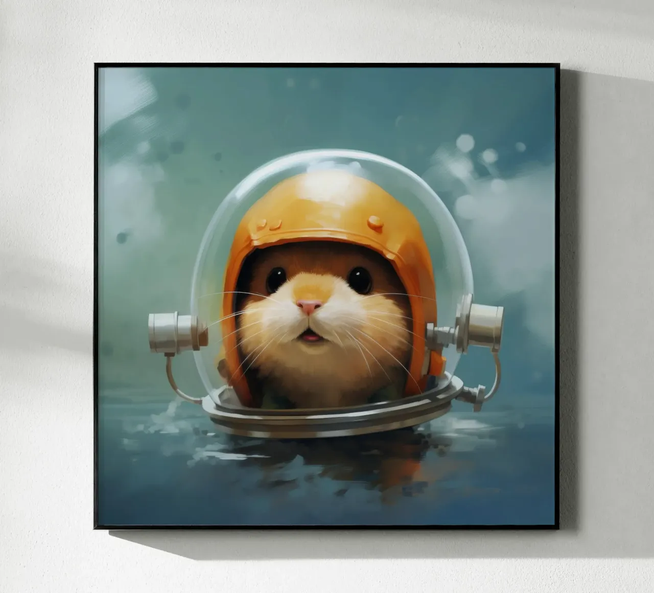 Minimale hamster acryl van Minimal Animal Art