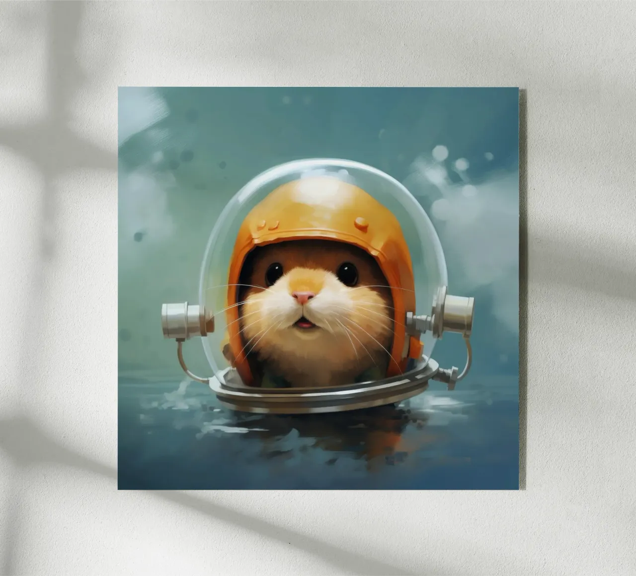 Minimale hamster acryl van Minimal Animal Art