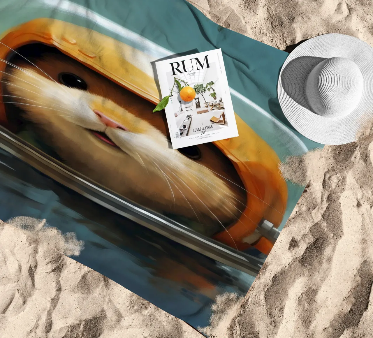Criceto minimo 4 telo mare da Minimal Animal Art