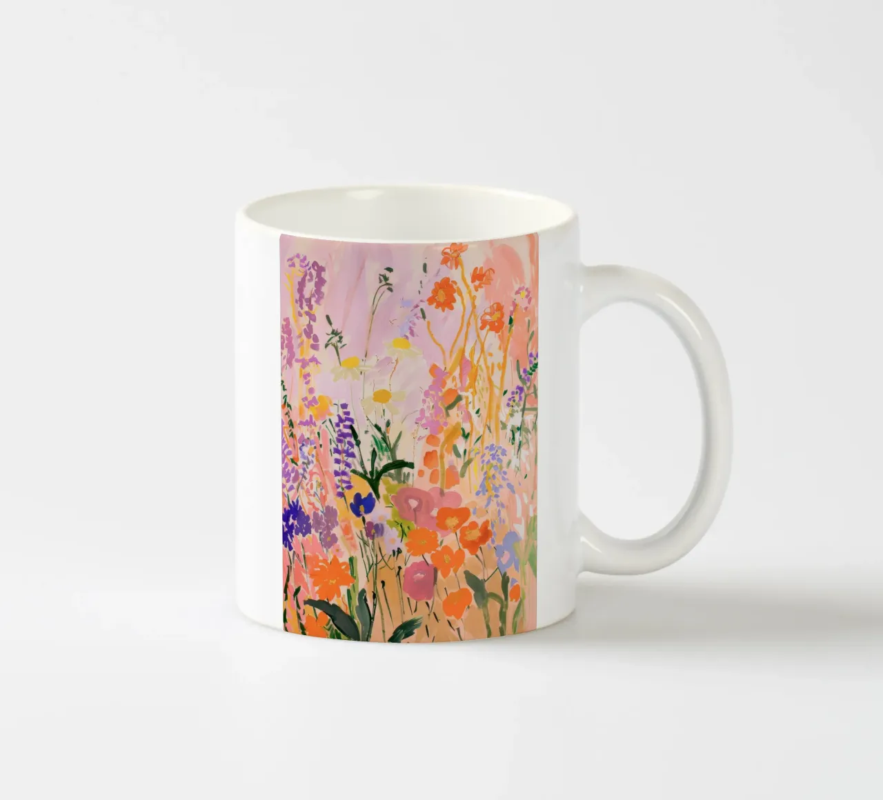 Abstracte kleurrijke bloemenprint, bloemsierkunst, botanische print keramische mok van Boheme