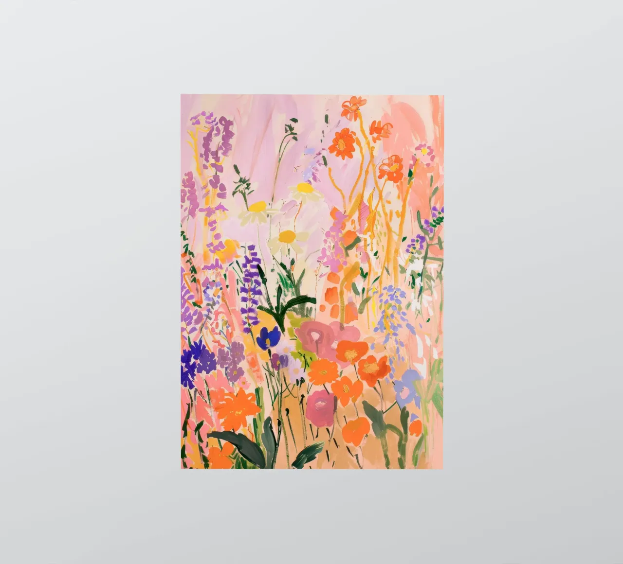 Abstracte kleurrijke bloemenprint, bloemsierkunst, botanische print sticker van Boheme
