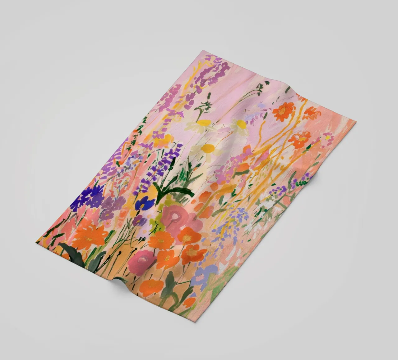 Abstracte kleurrijke bloemenprint, bloemsierkunst, botanische print strandhanddoek van Boheme