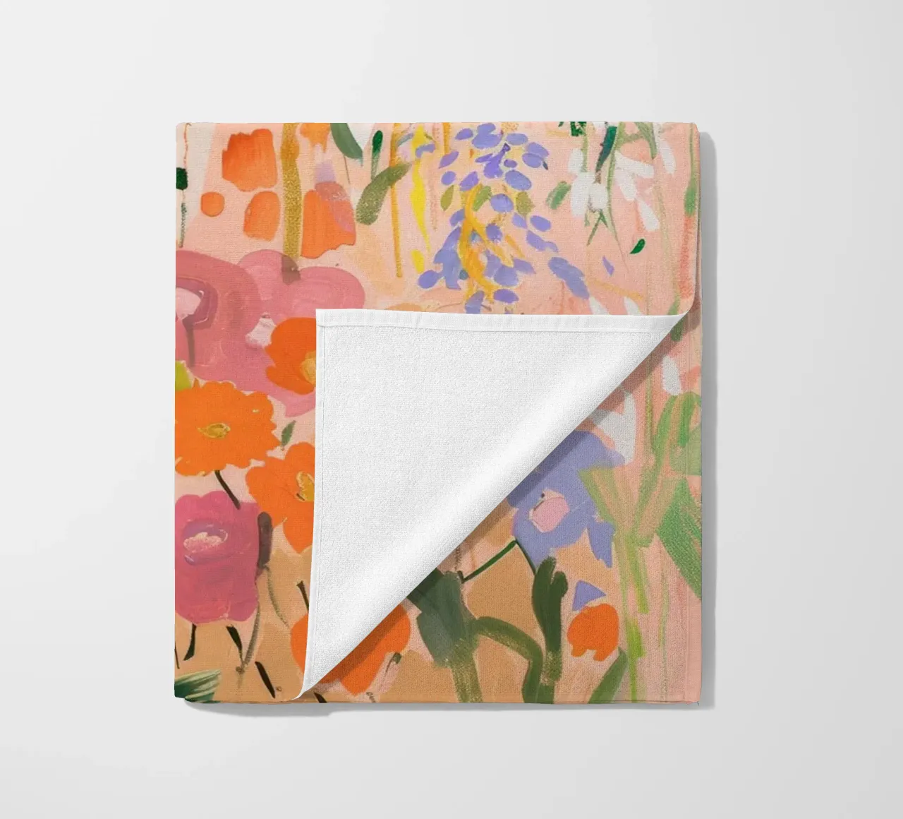 Abstracte kleurrijke bloemenprint, bloemsierkunst, botanische print strandhanddoek van Boheme