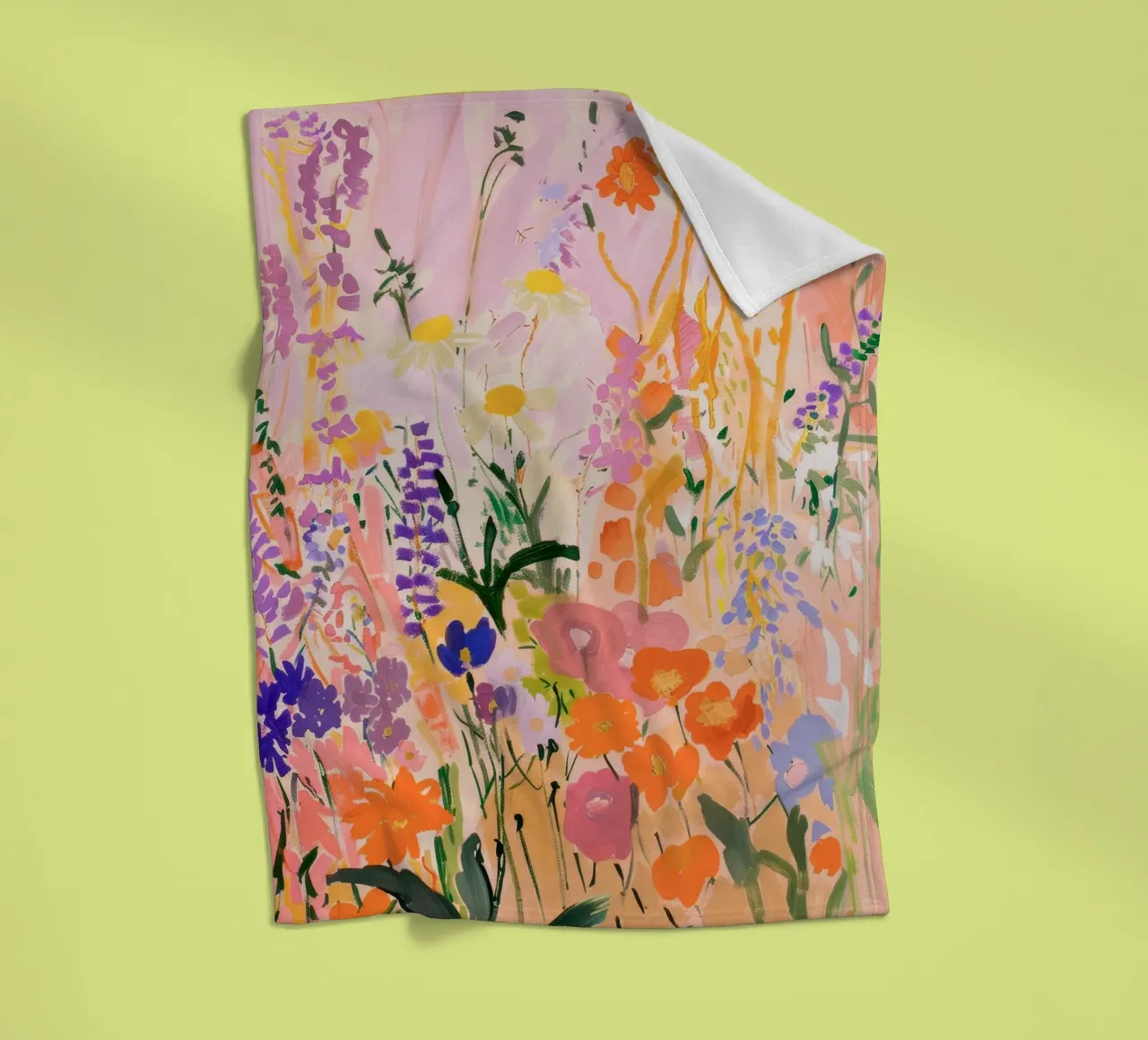 Abstracte kleurrijke bloemenprint, bloemsierkunst, botanische print fleecedeken van Boheme