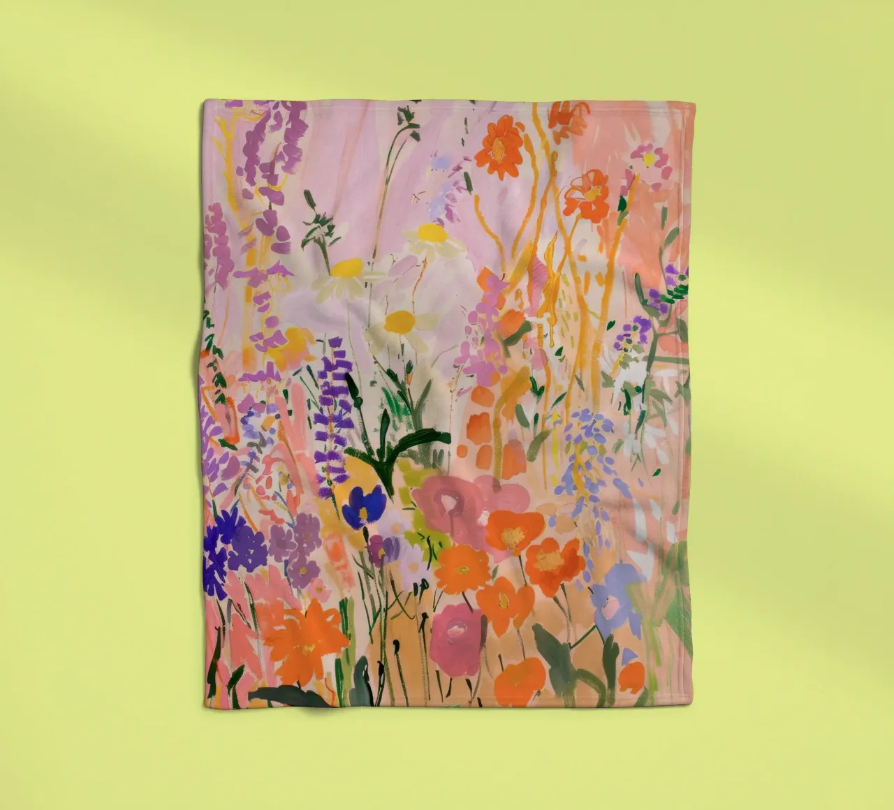 Abstracte kleurrijke bloemenprint, bloemsierkunst, botanische print fleecedeken van Boheme