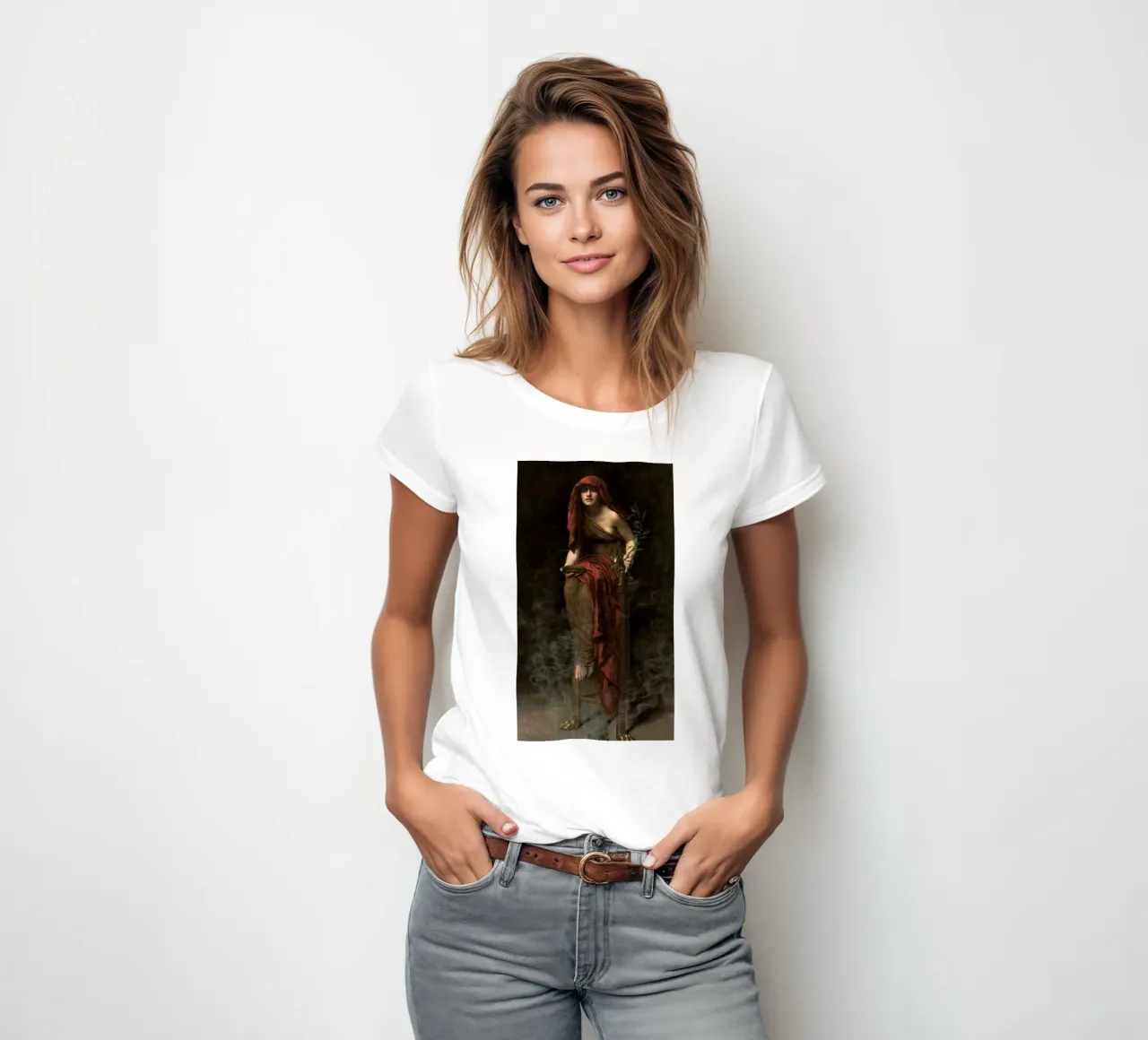 John Collier - Priestess of Delphi women's fitted t-shirt by Timeless Artworks