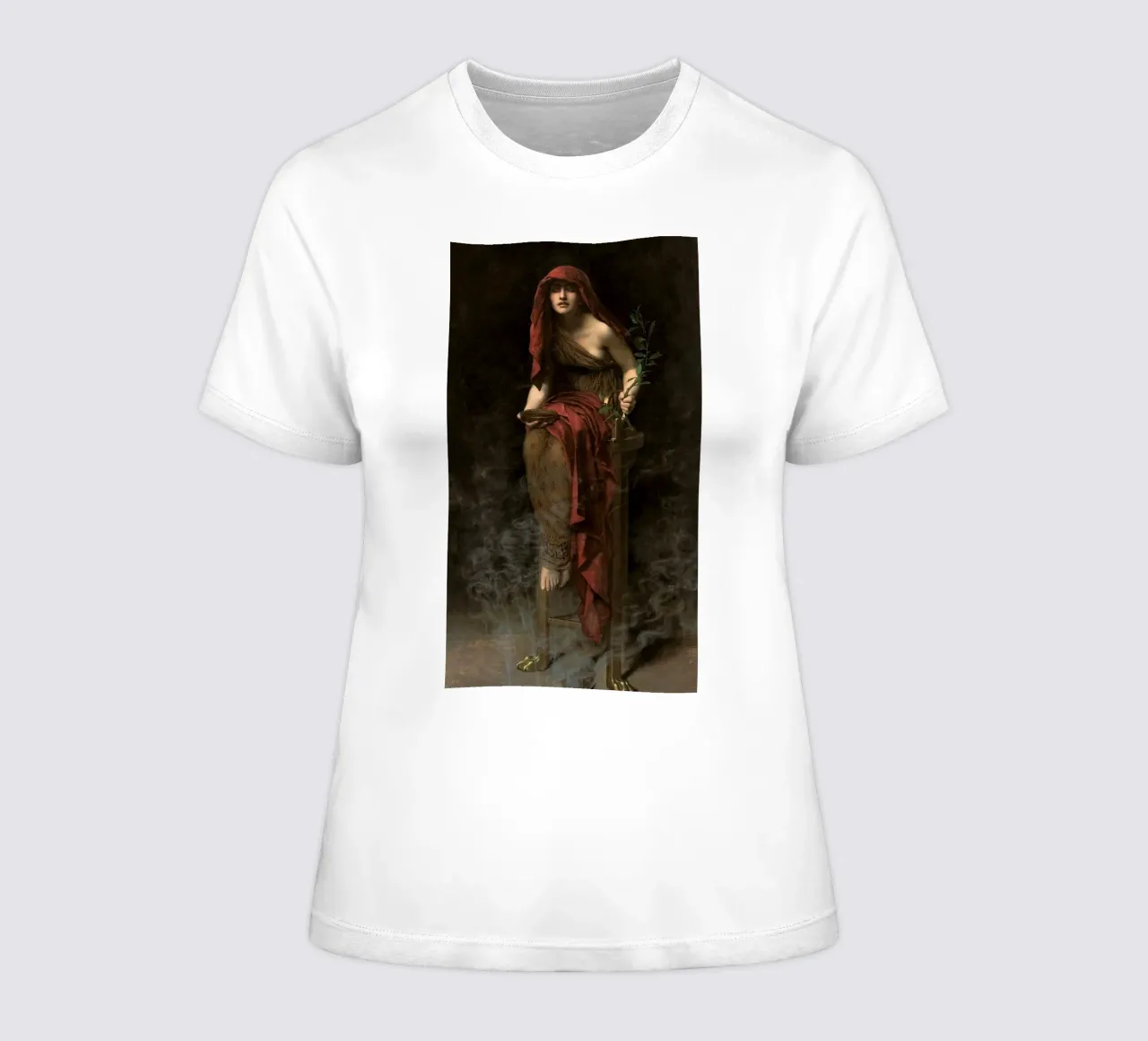 John Collier - Priestess of Delphi women's fitted t-shirt by Timeless Artworks