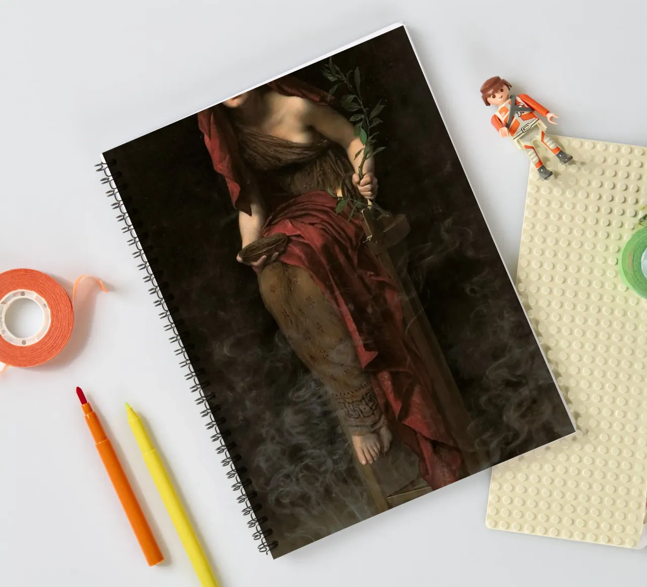 John Collier - Priestess of Delphi spiral notebook by Timeless Artworks