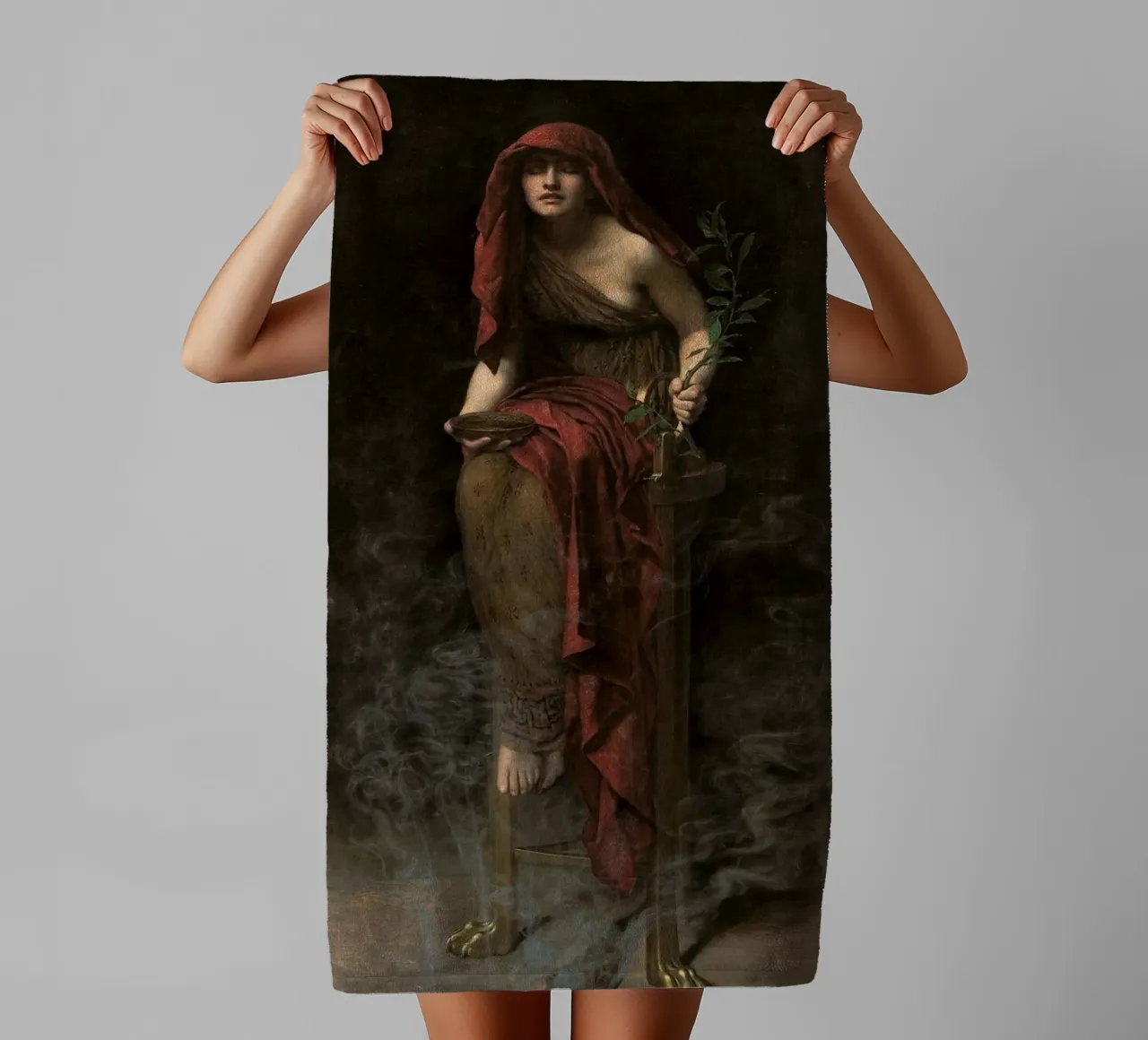John Collier - Sacerdotessa di Delfi asciugamano da bagno da Timeless Artworks