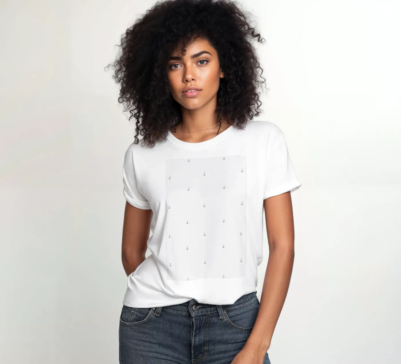 Anchor Pattern t-shirt da donna da Sandra De Leon