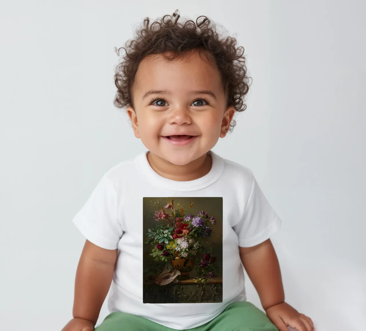 Natura morta con fiori in un vaso greco - Allegoria della primavera maglietta neonato da Timeless Artworks