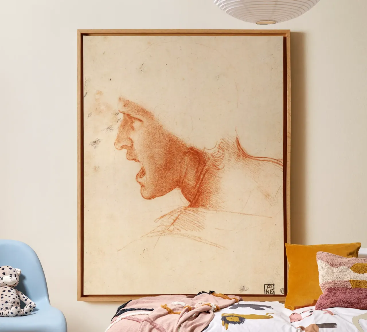 Study of a Warrior's Head for the Battle of Anghiari canvas with Floater frame by Timeless Artworks