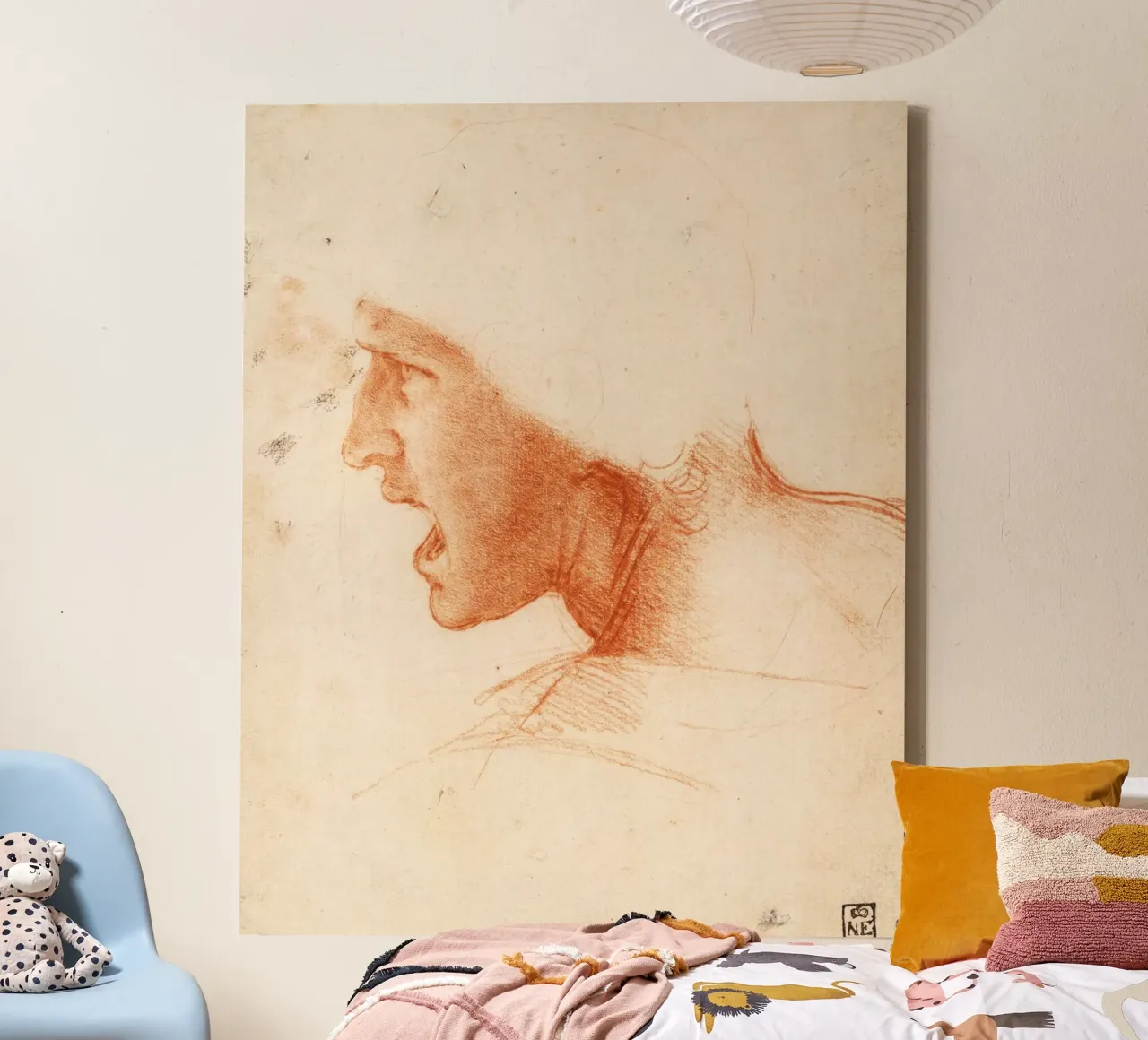 Study of a Warrior's Head for the Battle of Anghiari canvas with Floater frame by Timeless Artworks